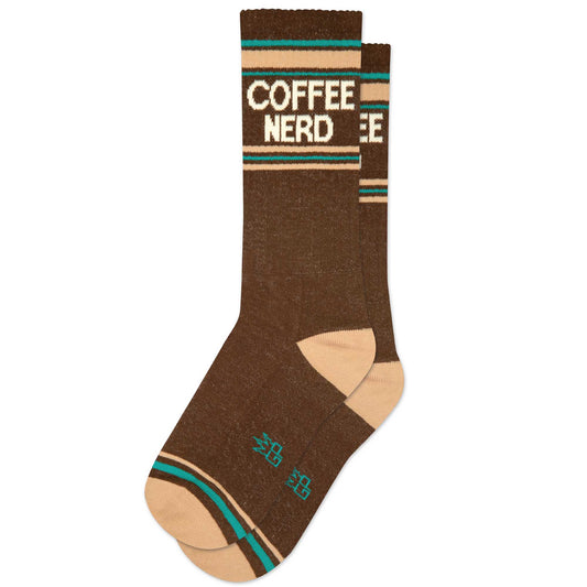 Coffee Nerd, Unisex Gym Crew Socks (Made in the USA)