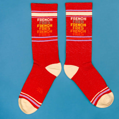 French Fries, Unisex Gym Crew Socks (Made in the USA)