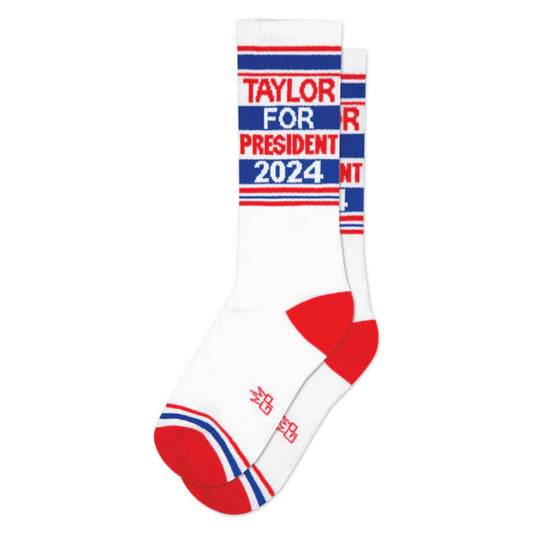 Taylor for Resident 2024, Unisex Gym Crew Socks (Made in the USA)