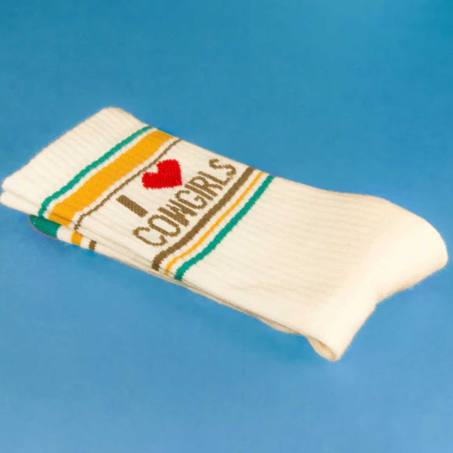 I Love Cowgirls, Unisex Gym Crew Socks (Made in the USA)