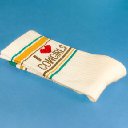 I Love Cowgirls, Unisex Gym Crew Socks (Made in the USA)