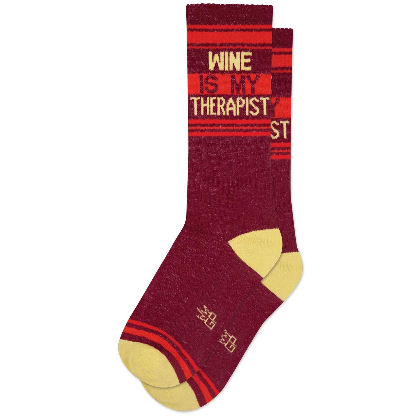 Wine is My Therapist , Novelty Gift Socks For Men, Women and Teens, Unisex Gym Crew Socks ( Made in the USA