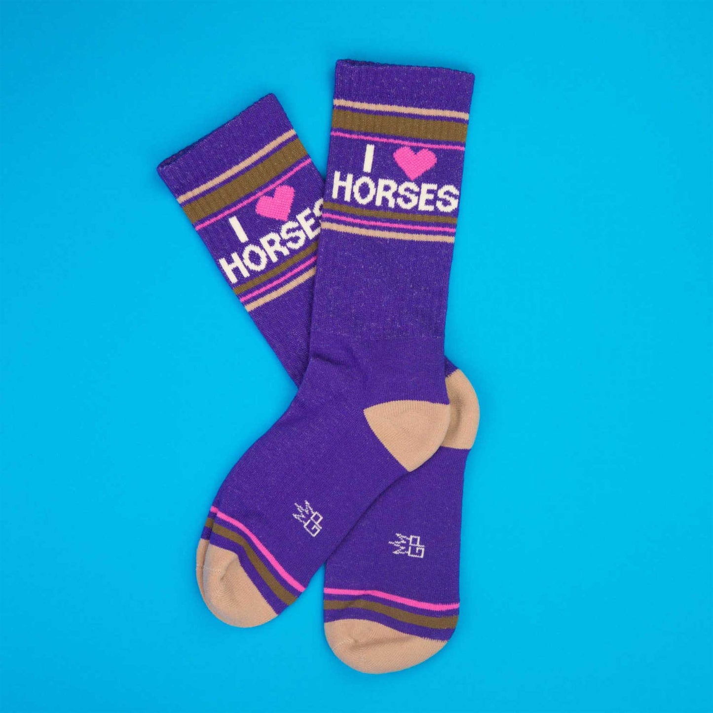 I Love Horses, Novelty Gift Socks For Men, Women and Teens, Unisex Gym Crew Socks ( Made in the USA )