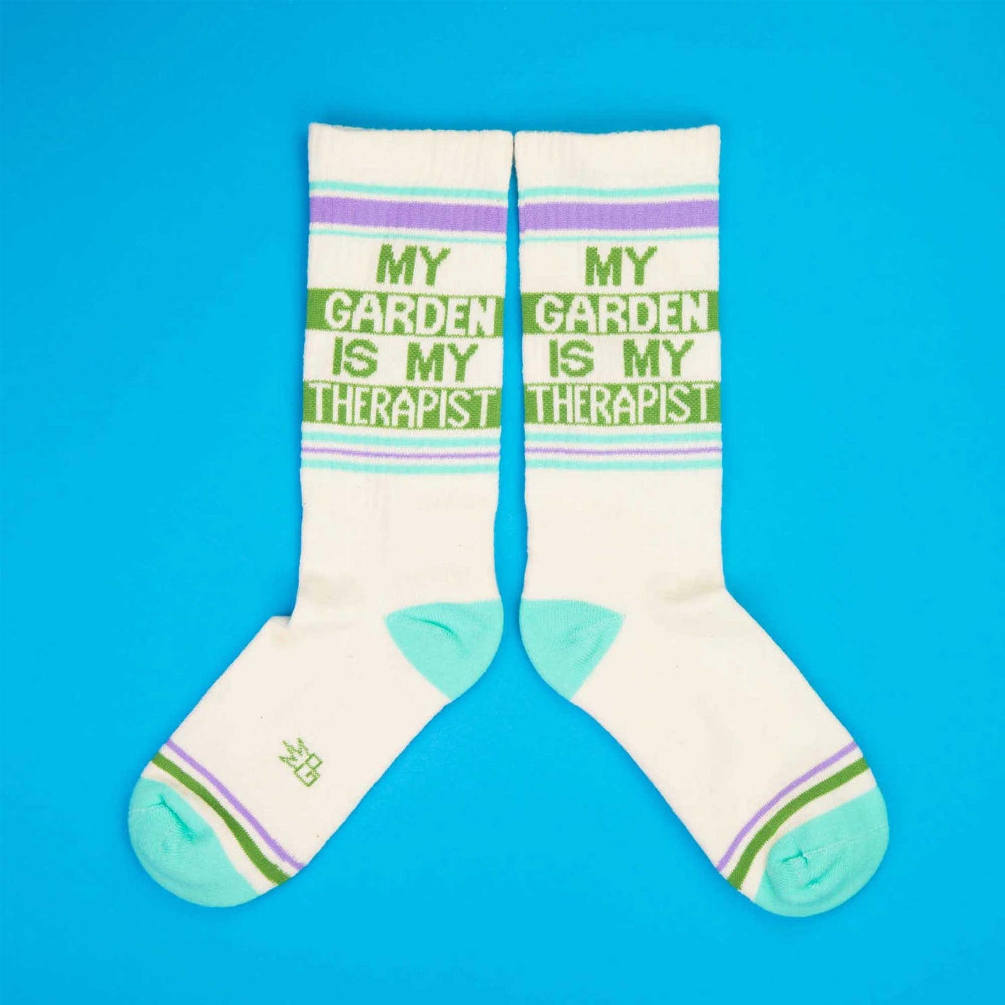 My Garden Is My Therapist, Novelty Gift Socks For Men, Women and Teens, Unisex Gym Crew Socks ( Made in the USA )