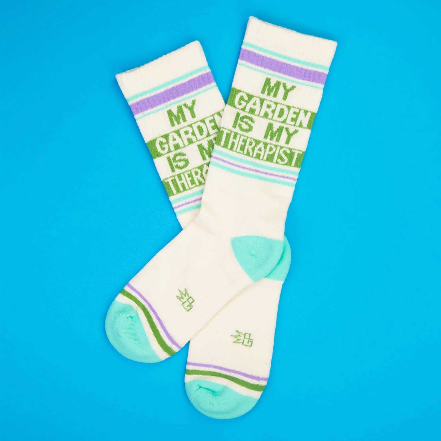 My Garden Is My Therapist, Novelty Gift Socks For Men, Women and Teens, Unisex Gym Crew Socks ( Made in the USA )