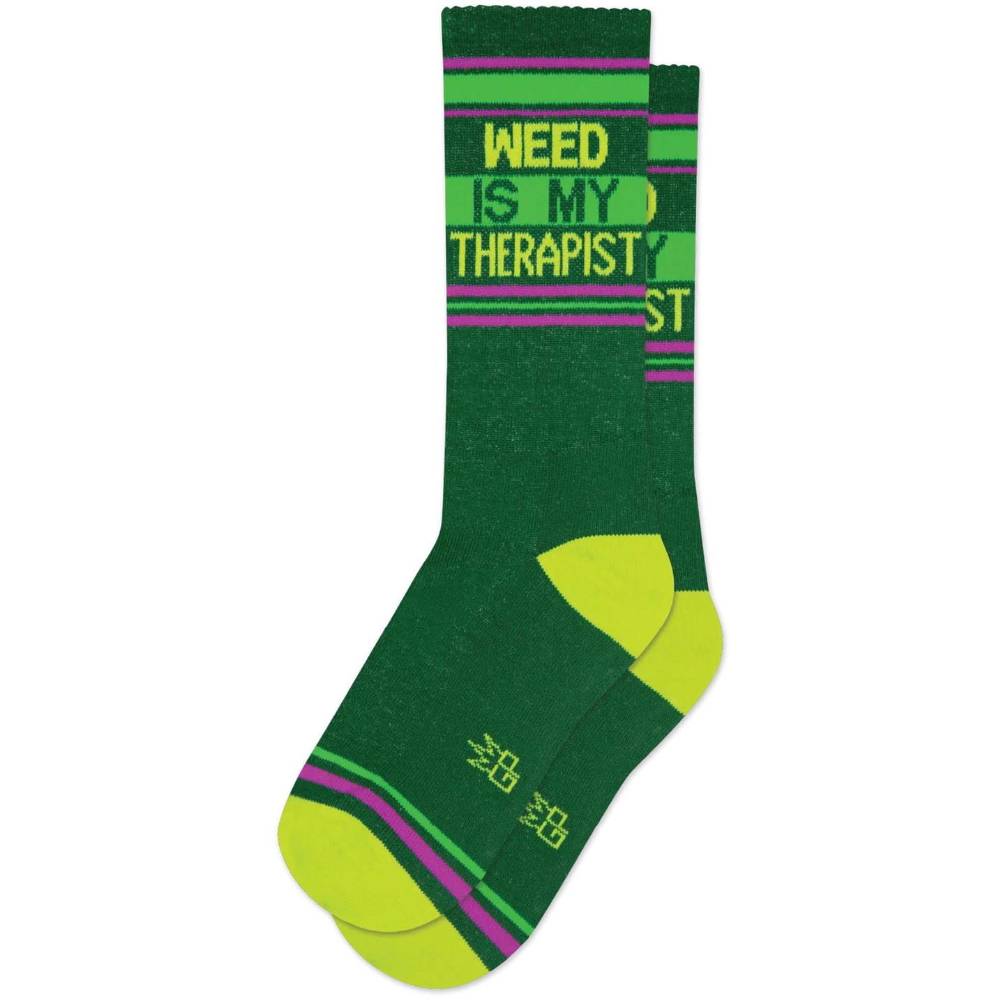 Weed Is My Therapist, Novelty Gift Socks For Men, Women and Teens, Unisex Gym Crew Socks ( Made in the USA )