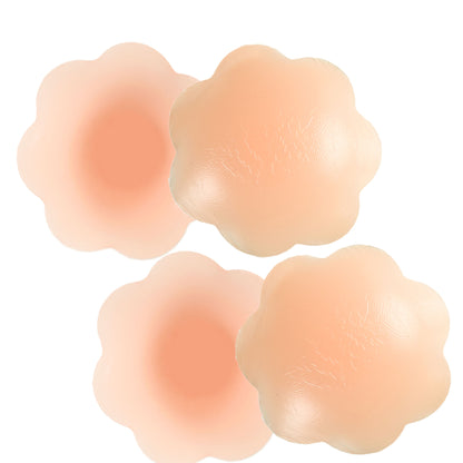 Fullness Reusable Women Adhesive Waterproof Silicone Pasties, Swimwear Nipple Cover Beige -  2 Pairs