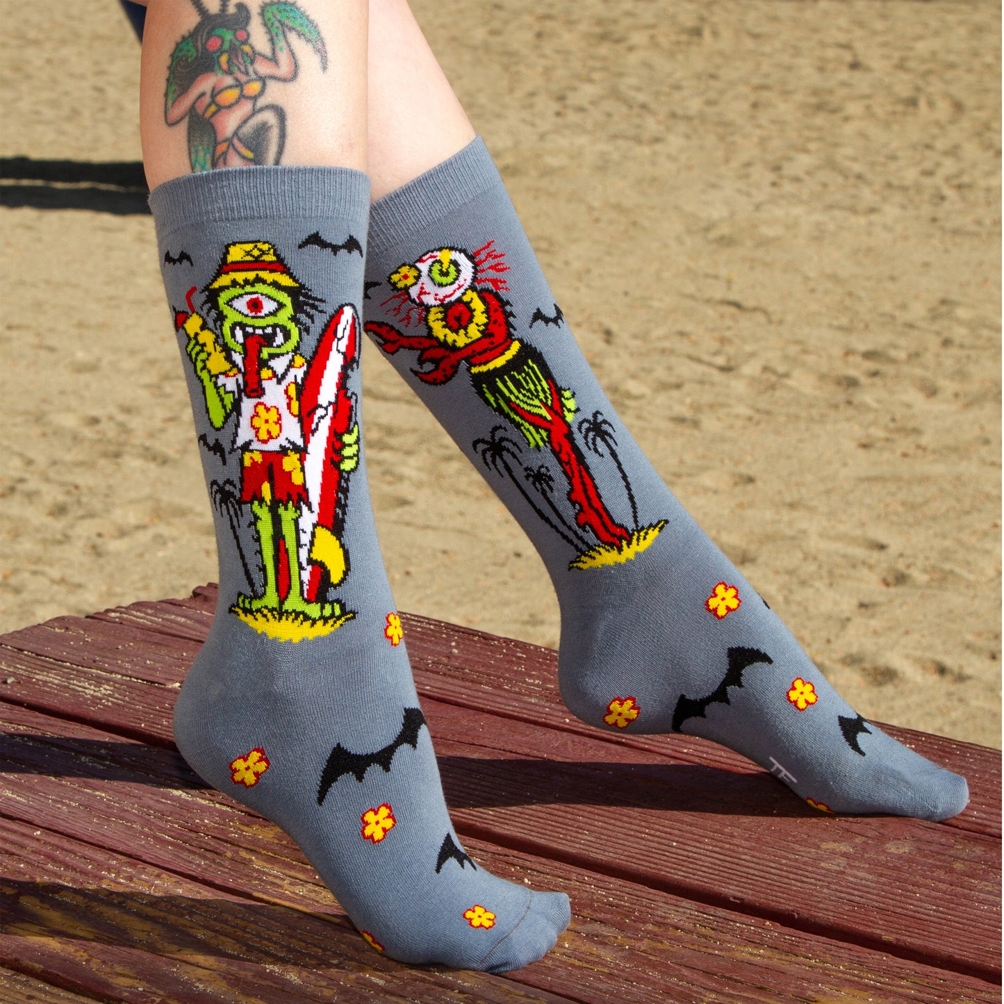 Monster Holiday, Unisex Gym Crew Socks (Made in the USA)