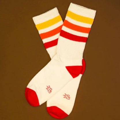 Tiger - Retro Gym Crew Socks For Men, Women and Teens, Unisex Gym Crew Socks ( Made in the USA )