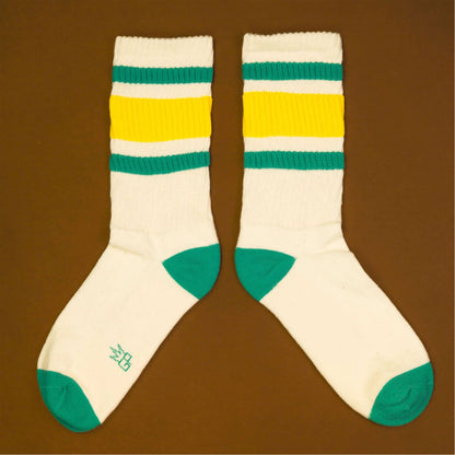 Carol - Retro Gym Crew Socks For Men, Women and Teens, Unisex Gym Crew Socks ( Made in the USA )