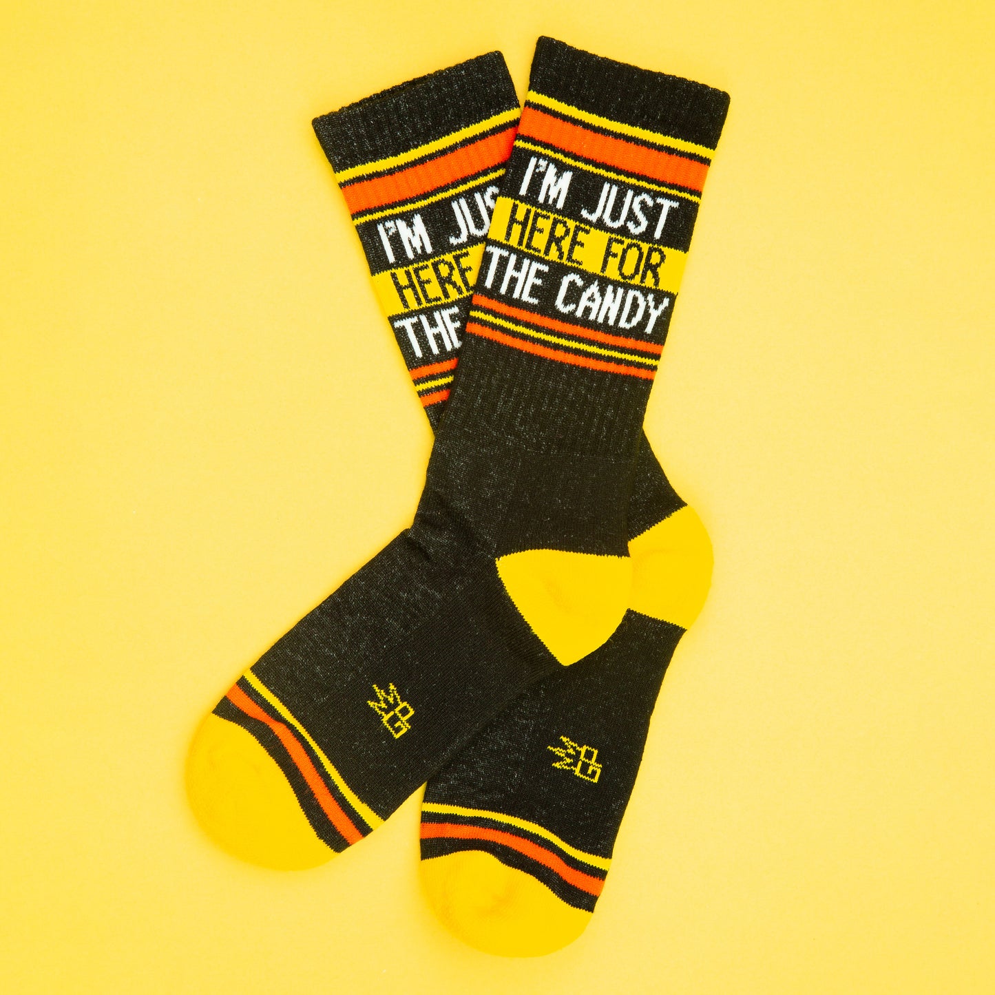 I'm Just Here for the Candy, Unisex Gym Crew Socks (Made in the USA)