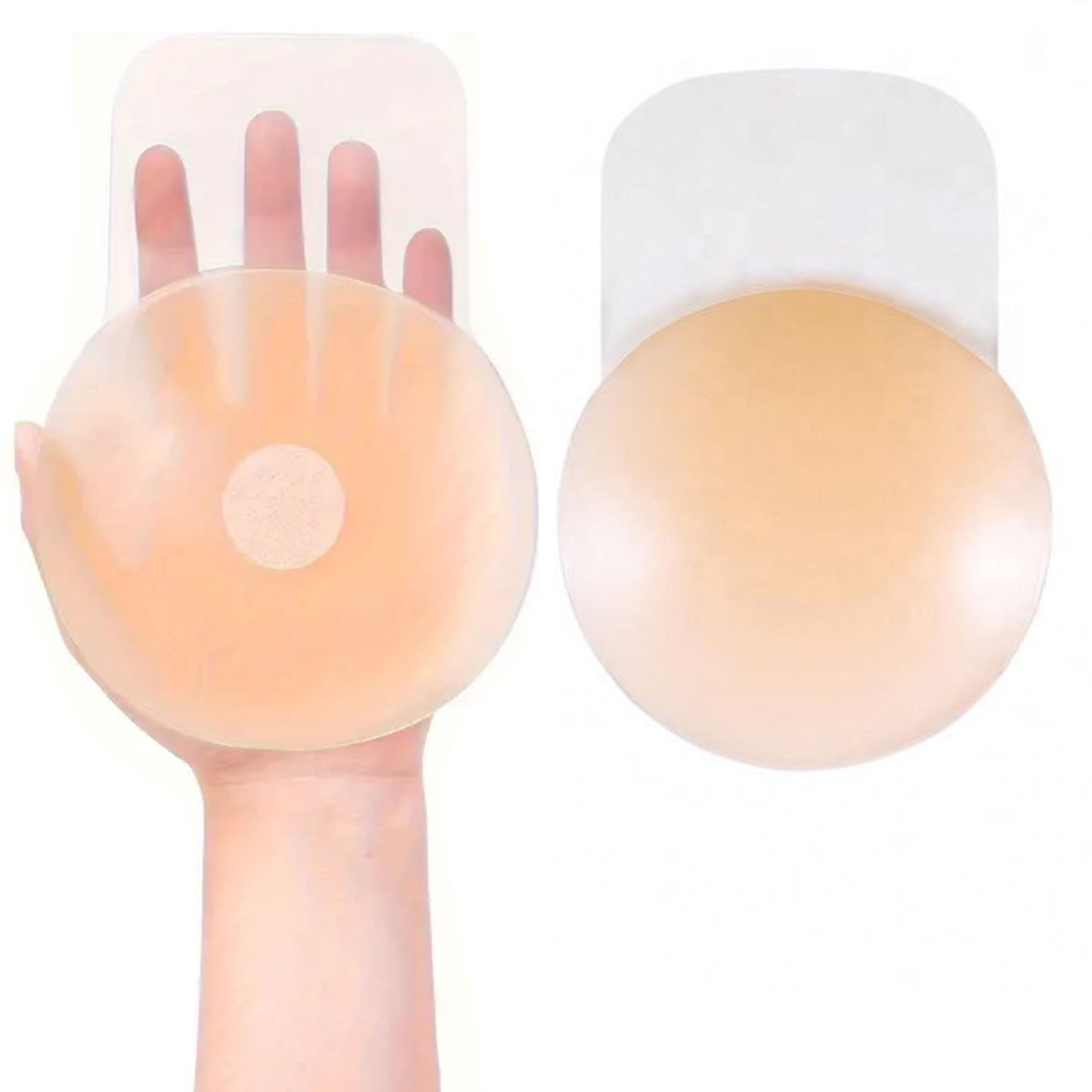 Reusable Adhesive Silicone Women Nipple Covers, Women Breast Lift Pasties Round Shape - 4 inch