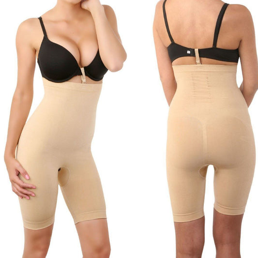 Seamless High Waist Cincher Long Leg Shaper, Firm Control Flatten Tummy, Fullness Women Thigh Slimmer