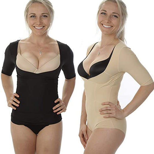 Fullness Women Arms Shaper Bodysuit Tummy Control Back Support Compression Sleeve Shapewear