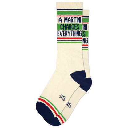 A MARTINI CHANGES EVERYTHING, Unisex Gym Crew Socks (Made in the USA)