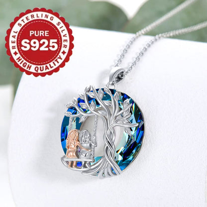 925 Sterling Silver Necklace with Tree of Life Two Sister Forever My Friend Pendant, Fruilibee Jewelry Gifts for Women, Girls and Best Friend