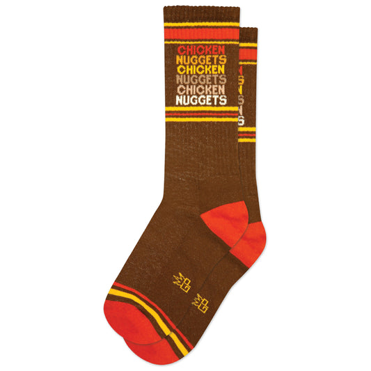 CHICKEN NUGGETS, Unisex Gym Crew Socks (Made in the USA)