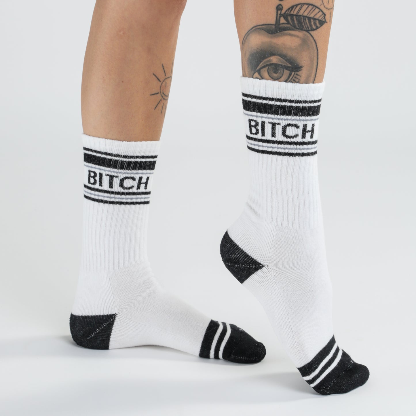 BITCH, Unisex Gym Crew Socks (Made in the USA)