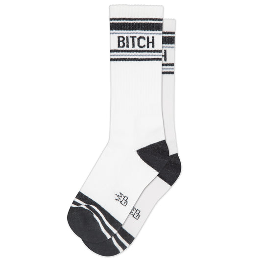 BITCH, Unisex Gym Crew Socks (Made in the USA)