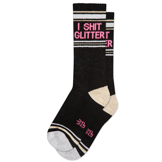 I Shit Glitter, Unisex Gym Crew Socks (Made in the USA)