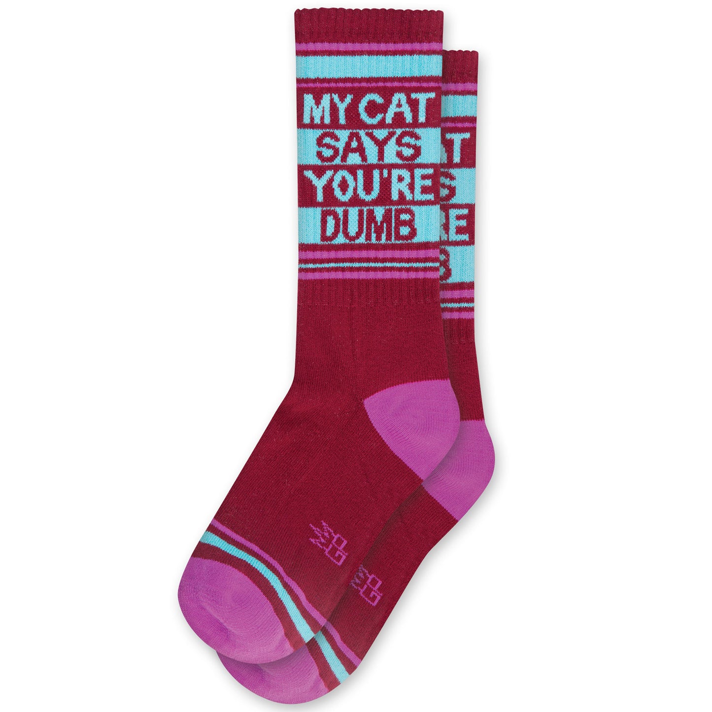 My Cat Says You're Dumb, Unisex Gym Crew Socks (Made in the USA)