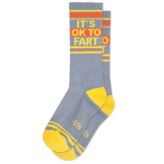 IT'S OK TO FART, Unisex Gym Crew Socks (Made in the USA)