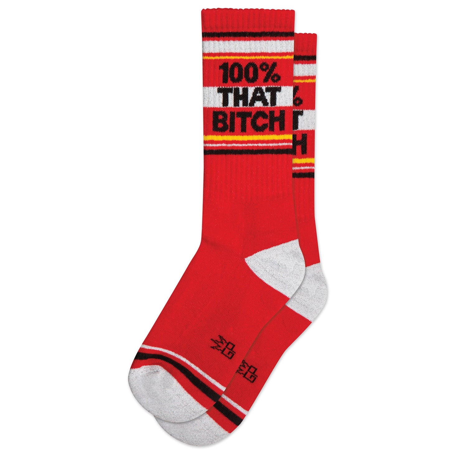 100% that Bitch, Unisex Gym Crew Socks (Made in the USA)