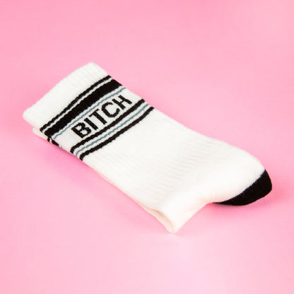 BITCH, Unisex Gym Crew Socks (Made in the USA)