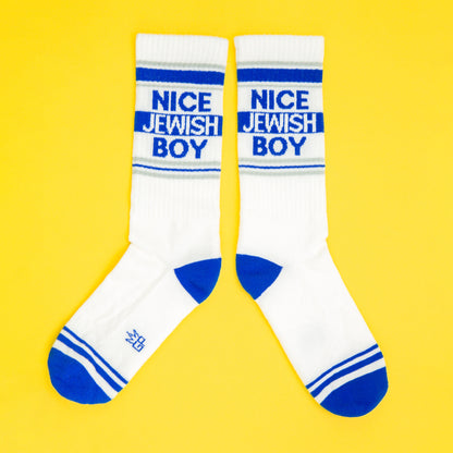 Nice Jewish Boy, Unisex Gym Crew Socks (Made in the USA)