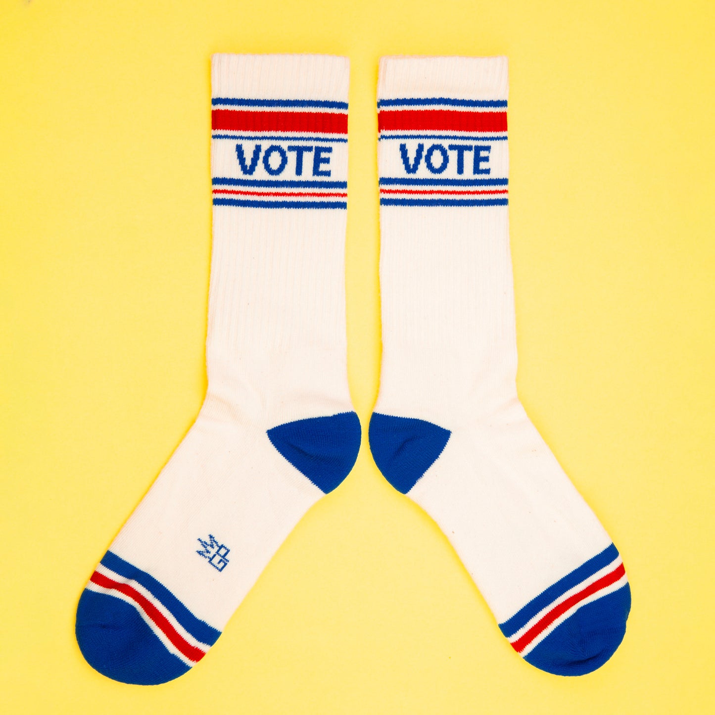 VOTE - Natural, Unisex Gym Crew Socks (Made in the USA)