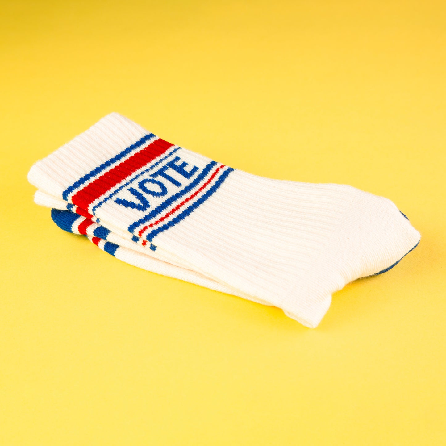 VOTE - Natural, Unisex Gym Crew Socks (Made in the USA)