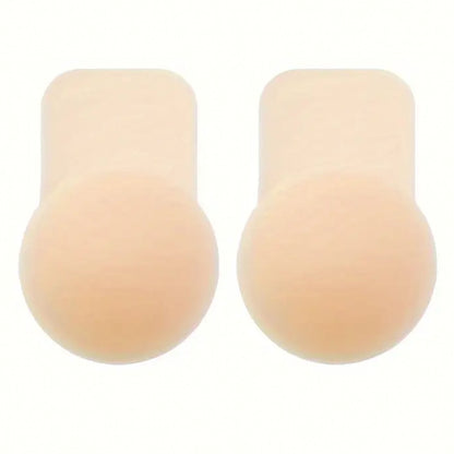 Reusable Adhesive Silicone Women Nipple Covers, Women Push up Breast Lift Pasties - Beige