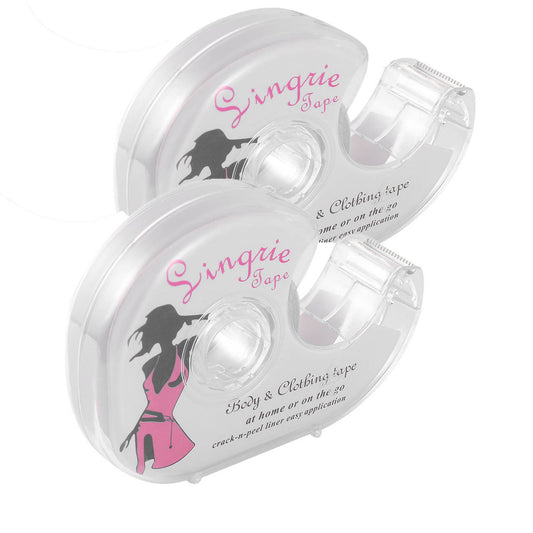 2 Rolls Double Sided Clothing Tape with Dispenser, Skin-Safe, Non-Slip, Women's Lingerie Clothing Tape