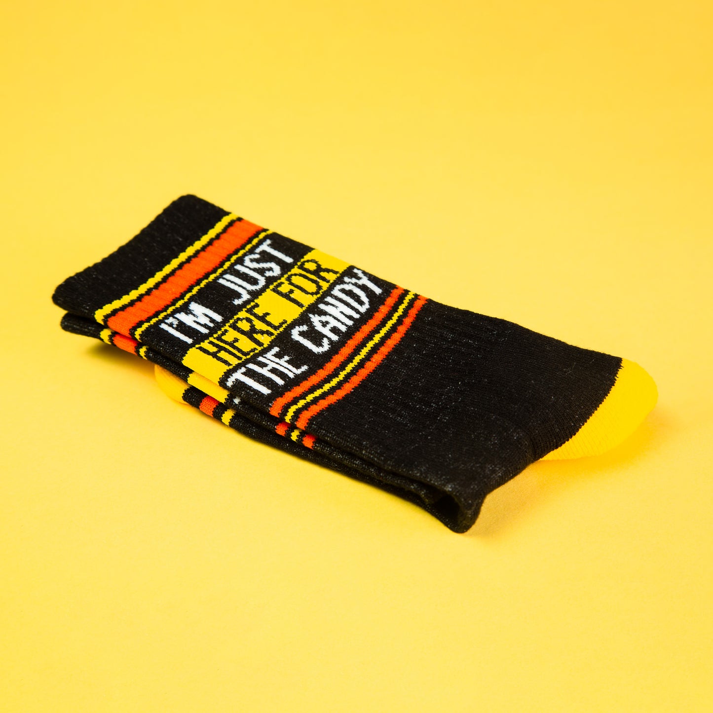 I'm Just Here for the Candy, Unisex Gym Crew Socks (Made in the USA)