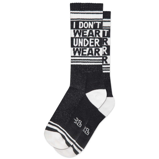 I Don't Wear Underwear, Unisex Gym Crew Socks (Made in the USA)