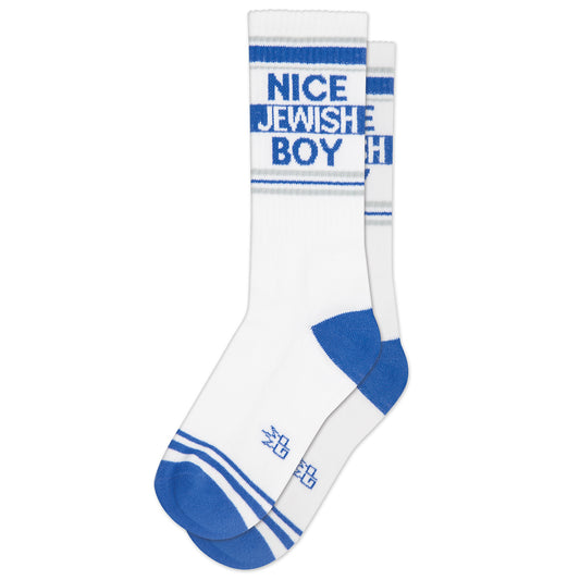 Nice Jewish Boy, Unisex Gym Crew Socks (Made in the USA)