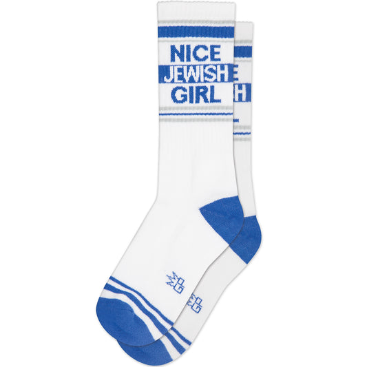 Nice Jewish Girl, Unisex Gym Crew Socks (Made in the USA)